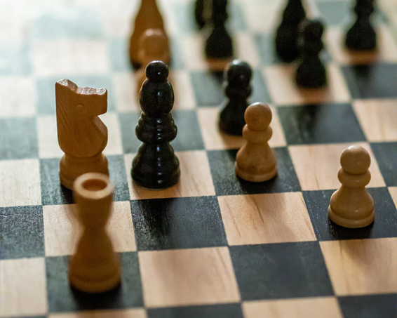chess game in play
